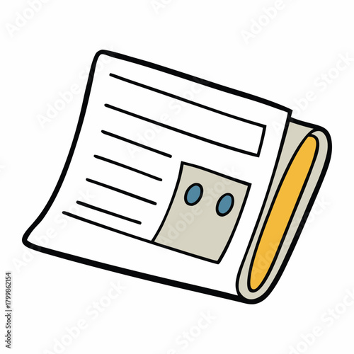 “A classic newspaper filled with bold headlines, crisp columns, and black-and-white stories. Its folded pages deliver daily news, insights, and moments captured in print.”