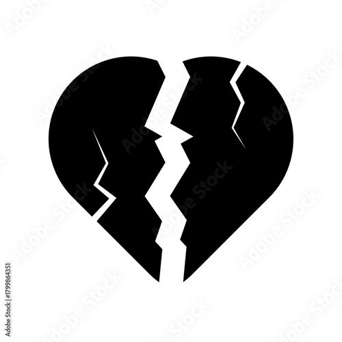 Heart glyph icon. love glyph icon, cracked love glyph icon 