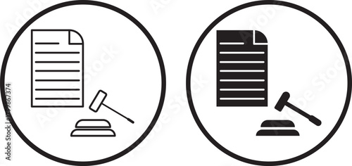 Court decision icon or Logo. black solid flat silhouette designs
