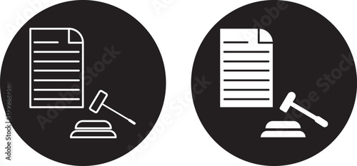 Court decision icon or Logo. black solid flat silhouette designs