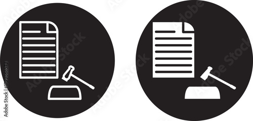 Court decision icon or Logo. black solid flat silhouette designs