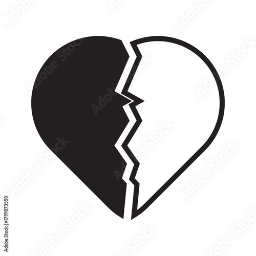 Heart dualtone icon. love dualtone icon. cracked love dualtone icon.