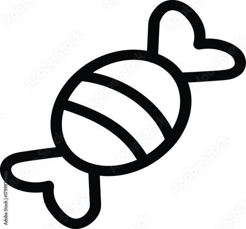 Illustration of a wrapped candy, , perfect for adding a sweet touch to your designs and projects, especially during holidays