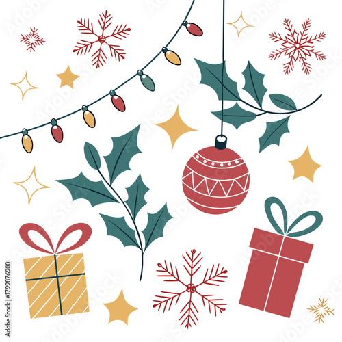 Christmas Holiday Vector Background Illustration