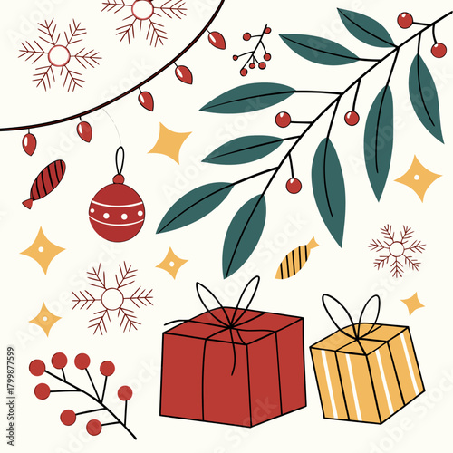 Christmas Holiday Vector Background Illustration
