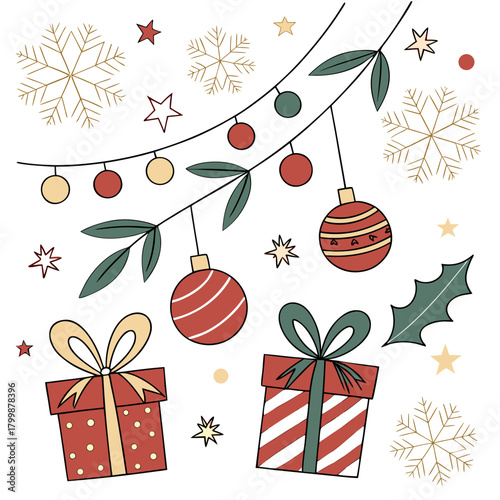 Christmas Holiday Vector Background Illustration