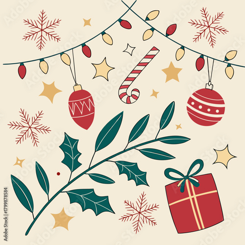 Christmas Holiday Vector Background Illustration