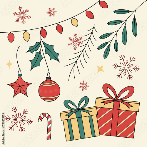 Christmas Holiday Vector Background Illustration