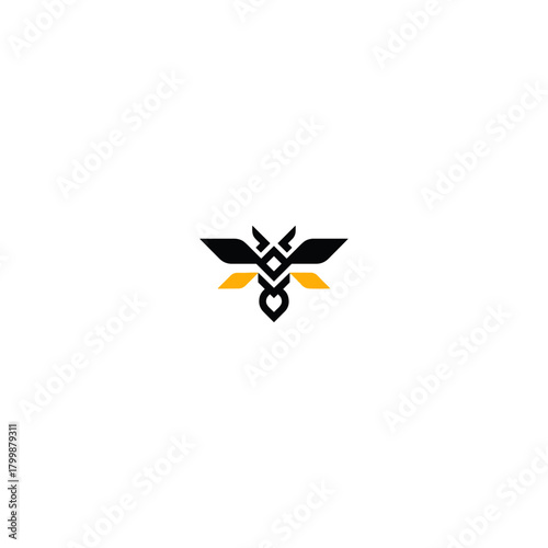859. Bee hive logo Icon flat vector design