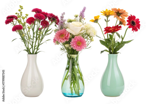 flower vases isolated on perfect background