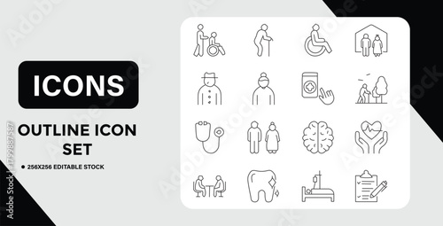 vector illustration of a set of icons for design