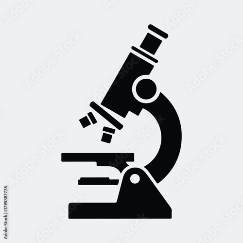 Silhouette microscope laboratory tool for science research experiments vector illustration