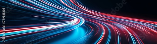 Abstract Red and Blue Light Streaks, speed , motion