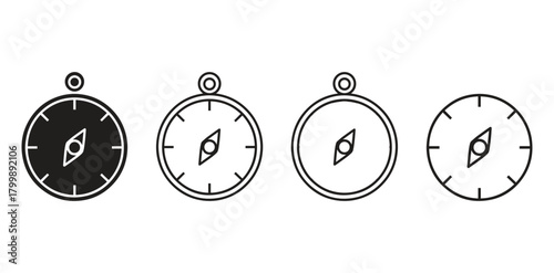 Compass simple icon set, Compass symbol set. Wind rose icon,
Compass Navigation Icon – Adventure & Travel Vector Design