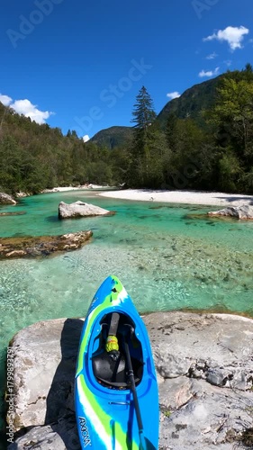 First Person Wildwasser Kajak Fahren Soca River Slowenien - POV Action Adventure Extreme Sports Video