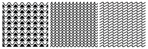 Abstract Wavy and Zigzag Line Pattern – Seamless Wave Texture, Wave Underlines,  Curved Borders and Minimal Outline Vector