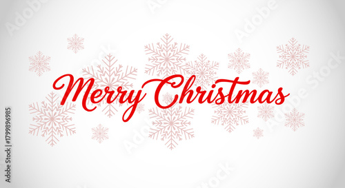 Elegant Merry Christmas Card with Snowflake Background