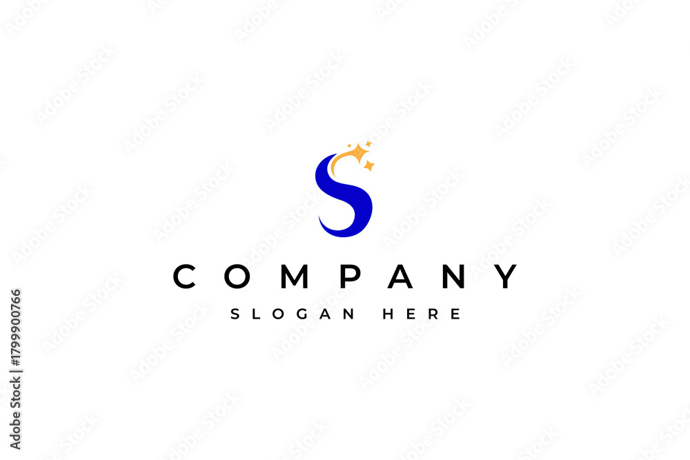 Obraz premium Star S letter logo with flat design style concept