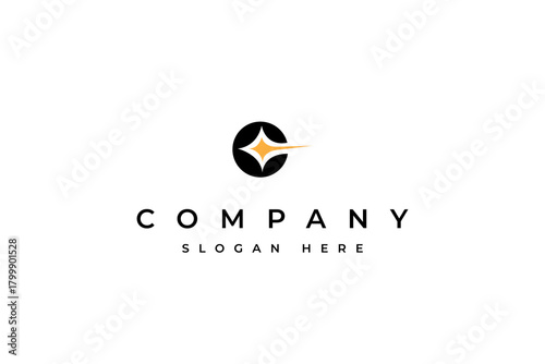 Letter C logo with Star combination in flat design style