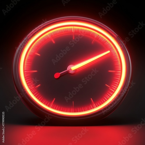 Red Neon Gauge High Speed, Full Throttle Indicator , Speedometer, Indicator