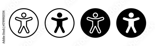 Accessibility icon with person symbol in black and white, representing inclusive design and equal access