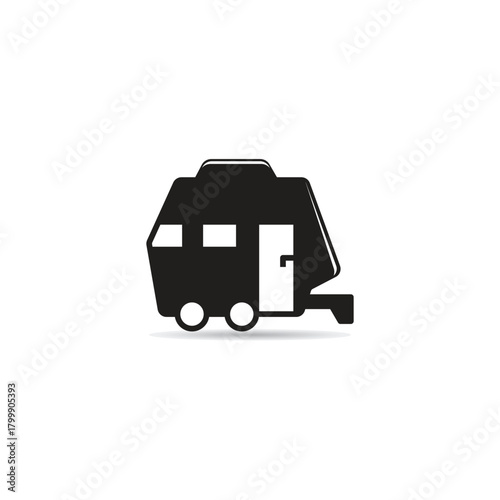 Recreational vehicle trailer icon vector illustration