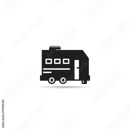 Recreational vehicle trailer icon vector illustration