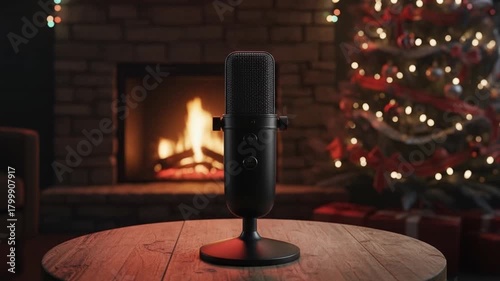 Christmas Podcast Mic Zoom Looping HD Set 14 of 20