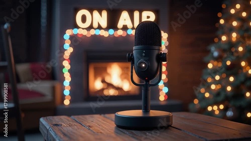 Christmas Podcast Mic Zoom Intro HD