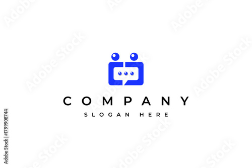 People chat talk bubble, logo speech icon design vector, human organization for teamwork, family together, health care, social app networking group, symbol people hub for brand identity