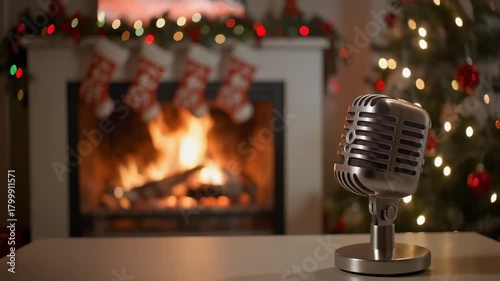 Christmas Podcast Mic Zoom Day Looping HD Set 19 of 20