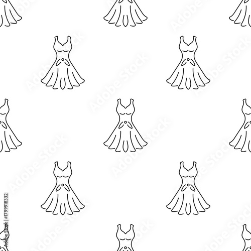 dress seamless pattern isolated on transparent background.