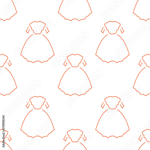 dress seamless pattern isolated on transparent background.
