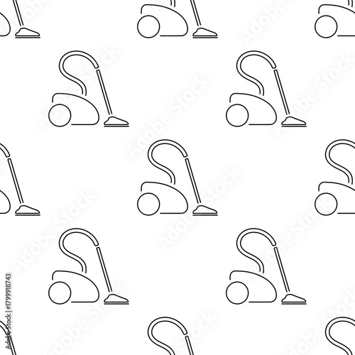 vacuum cleaner seamless pattern isolated on transparent background.
