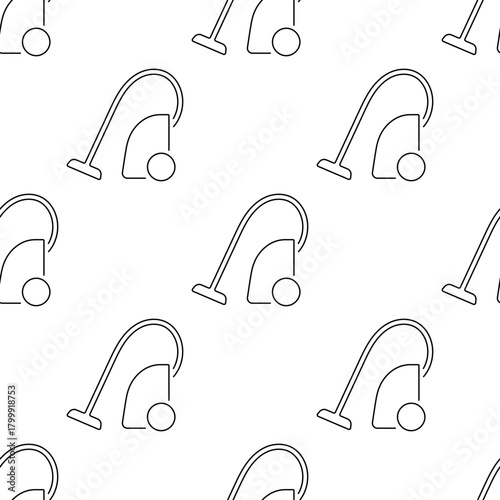 vacuum cleaner seamless pattern isolated on transparent background.