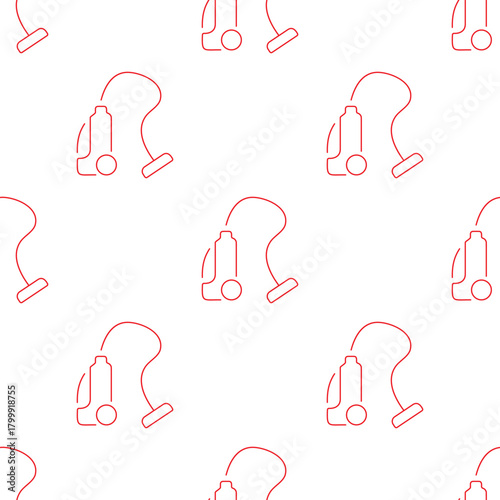 vacuum cleaner seamless pattern isolated on transparent background.