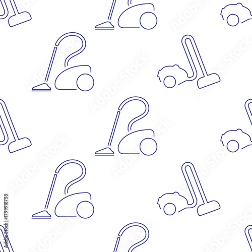 vacuum cleaner seamless pattern isolated on transparent background.