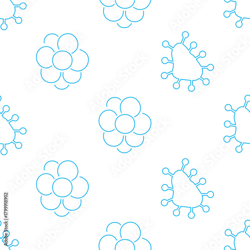 virus seamless pattern isolated on transparent background.