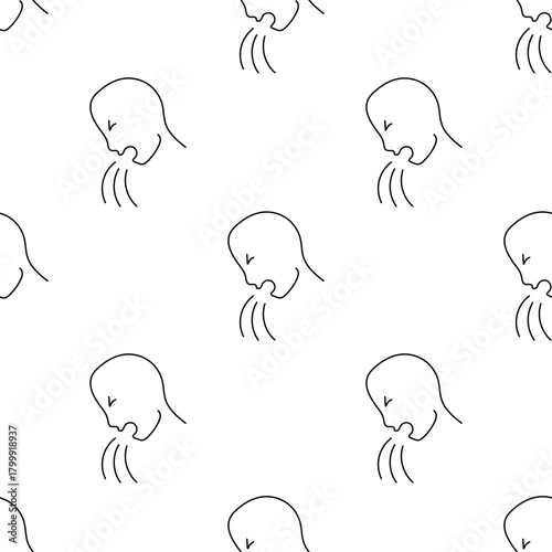 vomit seamless pattern isolated on transparent background.