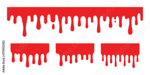 Red Paint Drips and Splatters - Graphic Elements