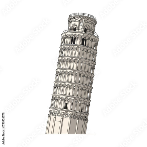 Leaning Tower of Pisa Italy Vector