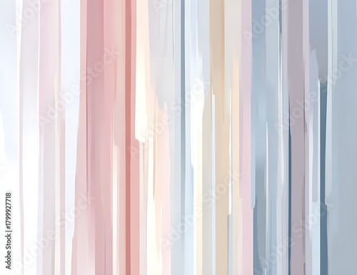 Abstract vector background with elegant vertical stripes in pastel pink, yellow, and blue, creating a modern pattern