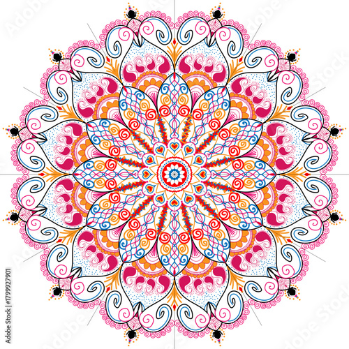 Color Life Circle Mandala - Customize Your Background Color by Afrin's Art