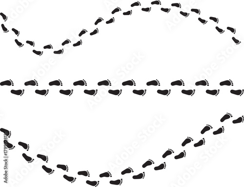 Human footprints icon set. human footstep sign. Foot imprint icon collection. representing walking symbol