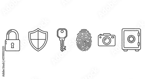 Set of security icons isolated on for web and mobile use