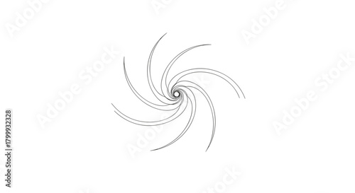 A mesmerizing black and white vortex drawing, isolated on