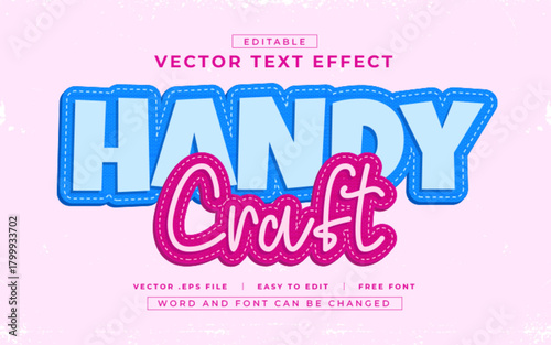 Hand Craft editable text effect style