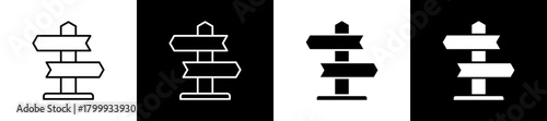 Choice icon set in line and glyph style on black and white background