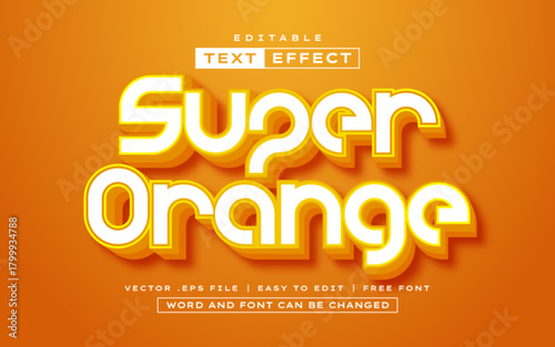 Super Orange 3D editable text effect style