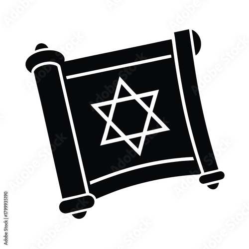 Hebrew Torah Scroll Icon